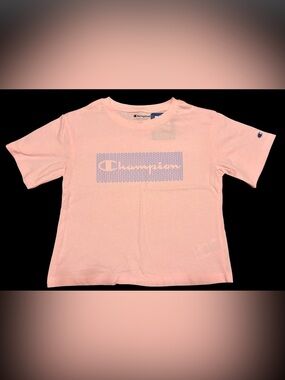 Champion Girls' Light Pink Tee with Lavender Logo